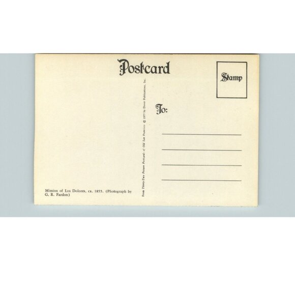Postcard Mission of Los Dolores "Francisco de Asís "CA 1855 California - Picture 2 of 2